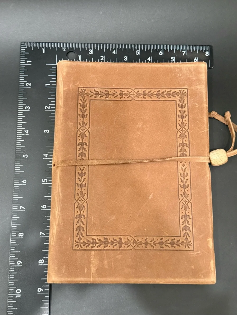 Barnes & Noble Brown Tooled Leather with Bead Journal Notebook
